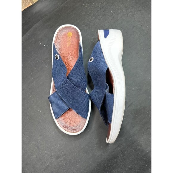 Zees Navy Blue Slip-On Sandals Size 10 Womens Comfort Slides - Picture 5 of 8